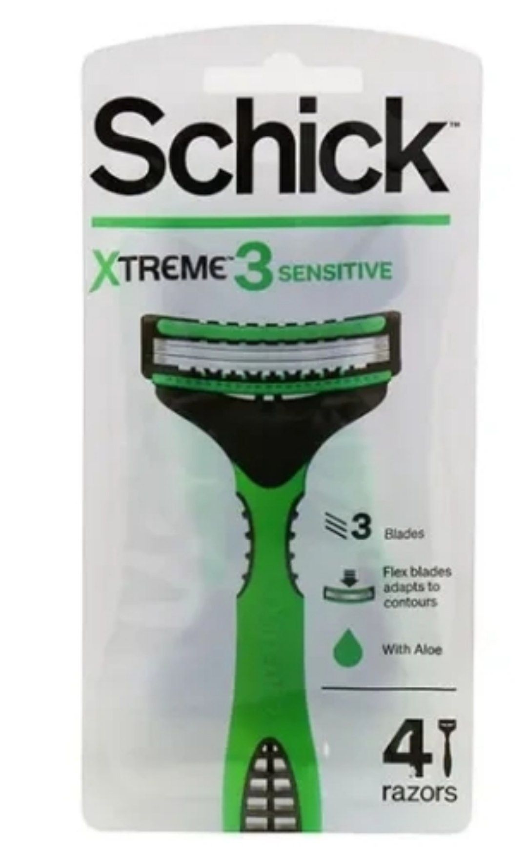 تیغ اصلاح مردانه 3 تیغه مدل Xtreme 3 Sensitive شیک بسته 4 عددی